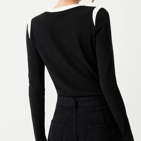 Commense Black and White Long Sleeve Top - Picture 2 of 8